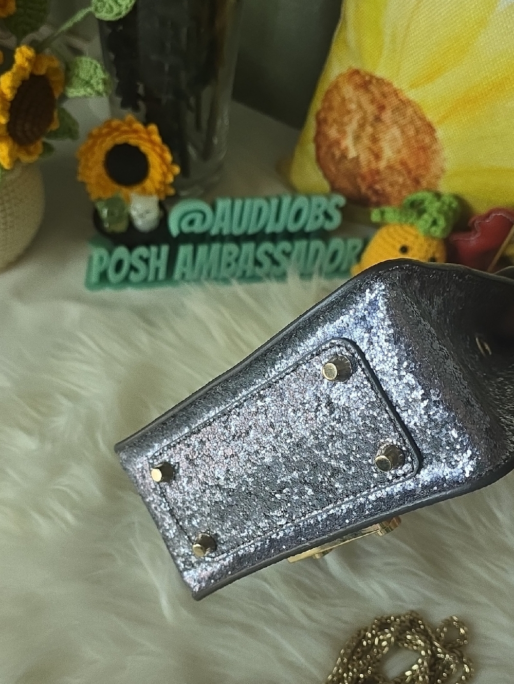 Furla Metropolis Silver Glitter Mini Crossbody with Detachable Strap - Picture 7 of 16